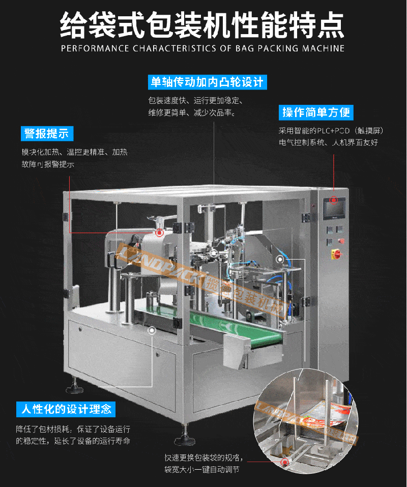  紅棗包裝機(jī)、紅棗給袋式包裝機(jī)特點(diǎn)